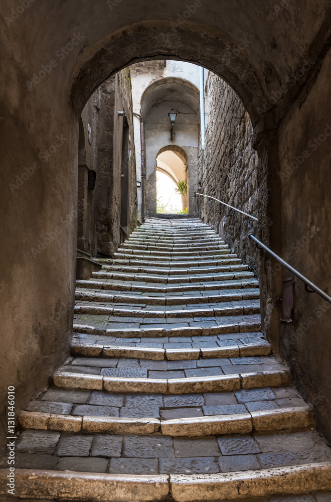 Naklejka premium Pitigliano (Italy) - The gorgeous medieval town in Tuscany region, known as 