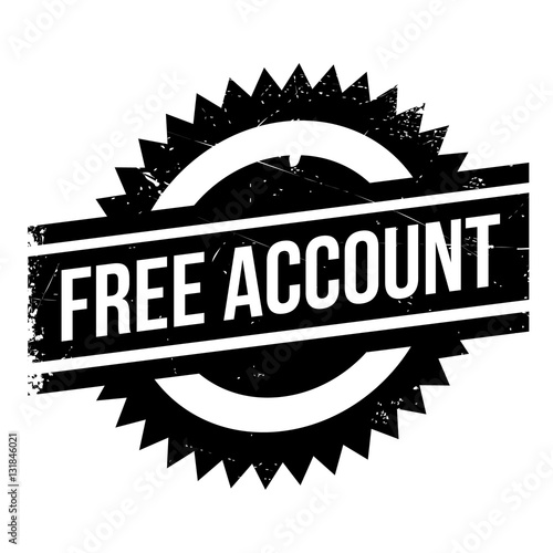 Free account stamp. Grunge design with dust scratches. Effects can be easily removed for a clean, crisp look. Color is easily changed.