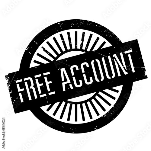 Free account stamp. Grunge design with dust scratches. Effects can be easily removed for a clean, crisp look. Color is easily changed.