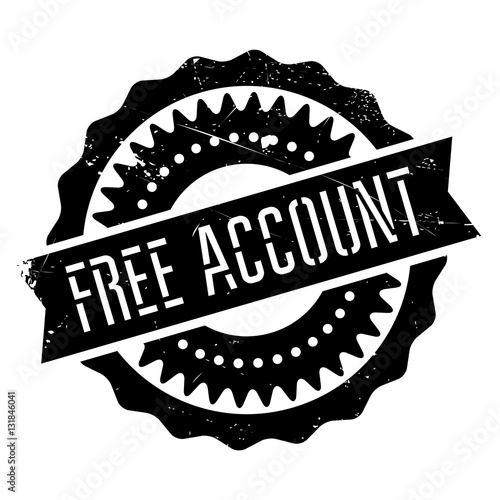 Free account stamp. Grunge design with dust scratches. Effects can be easily removed for a clean, crisp look. Color is easily changed.