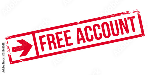 Free account stamp. Grunge design with dust scratches. Effects can be easily removed for a clean, crisp look. Color is easily changed.