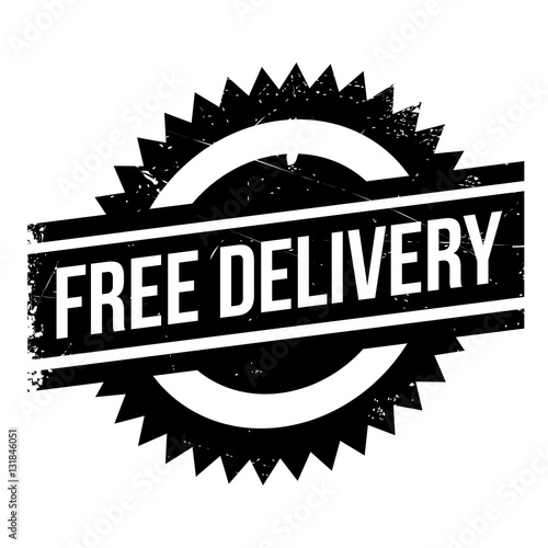 Free delivery stamp. Grunge design with dust scratches. Effects can be easily removed for a clean, crisp look. Color is easily changed.