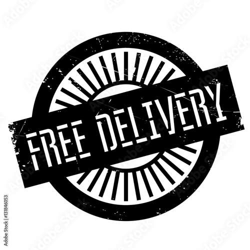 Free delivery stamp. Grunge design with dust scratches. Effects can be easily removed for a clean, crisp look. Color is easily changed.