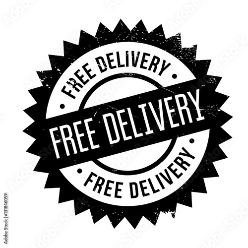 Free delivery stamp. Grunge design with dust scratches. Effects can be easily removed for a clean, crisp look. Color is easily changed.