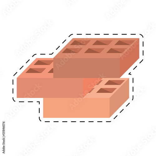 blocks brick construction tool design cut line vector illustration eps 10