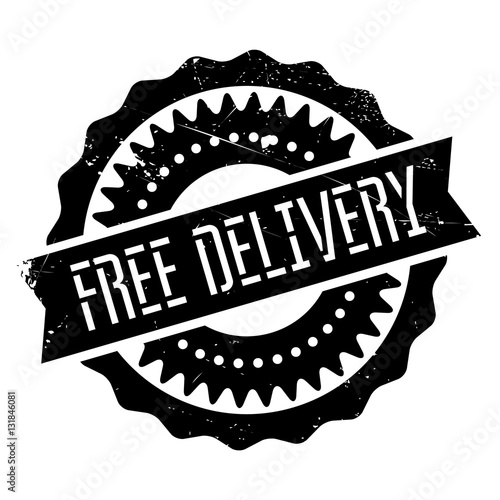 Free delivery stamp. Grunge design with dust scratches. Effects can be easily removed for a clean, crisp look. Color is easily changed.