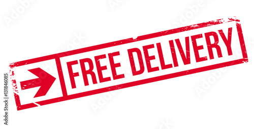 Free delivery stamp. Grunge design with dust scratches. Effects can be easily removed for a clean, crisp look. Color is easily changed.