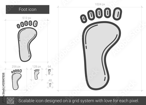 Foot line icon.