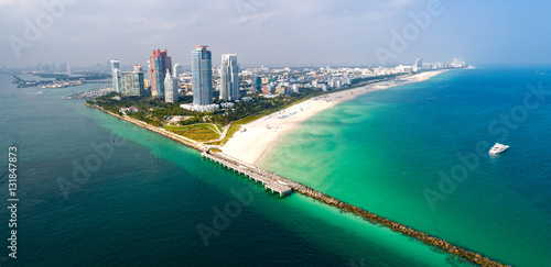Miami Florida South Beach Aerial Panorama © CascadeCreatives