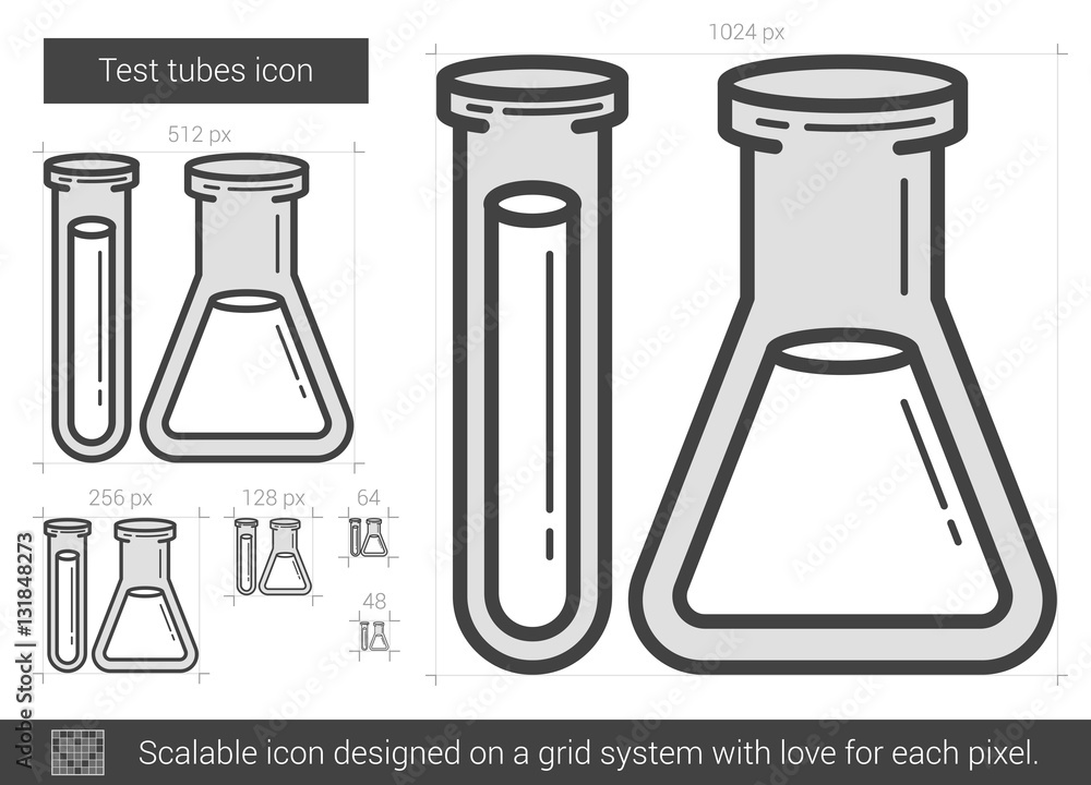 Test tubes line icon. Test tubes line icon.