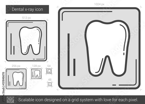 Dental x-ray line icon.