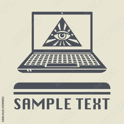 Laptop or notebook computer with Eye Of Providence icon