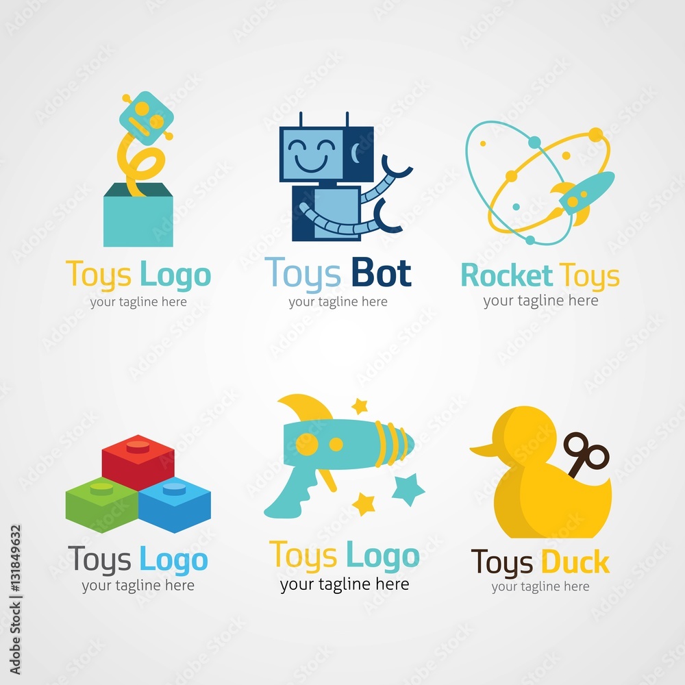 toy shop logo design template. vector illustration. Flat style