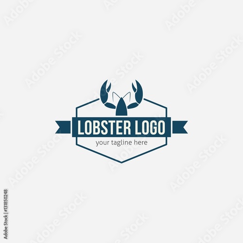 Lobster seafood logo and design elements. Vector illustration