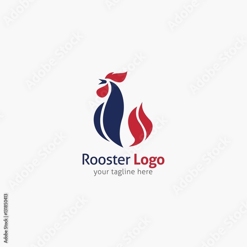 Rooster logo design template. Vector Illustration