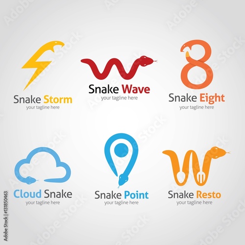 Snake logo design template. Vector illustration.