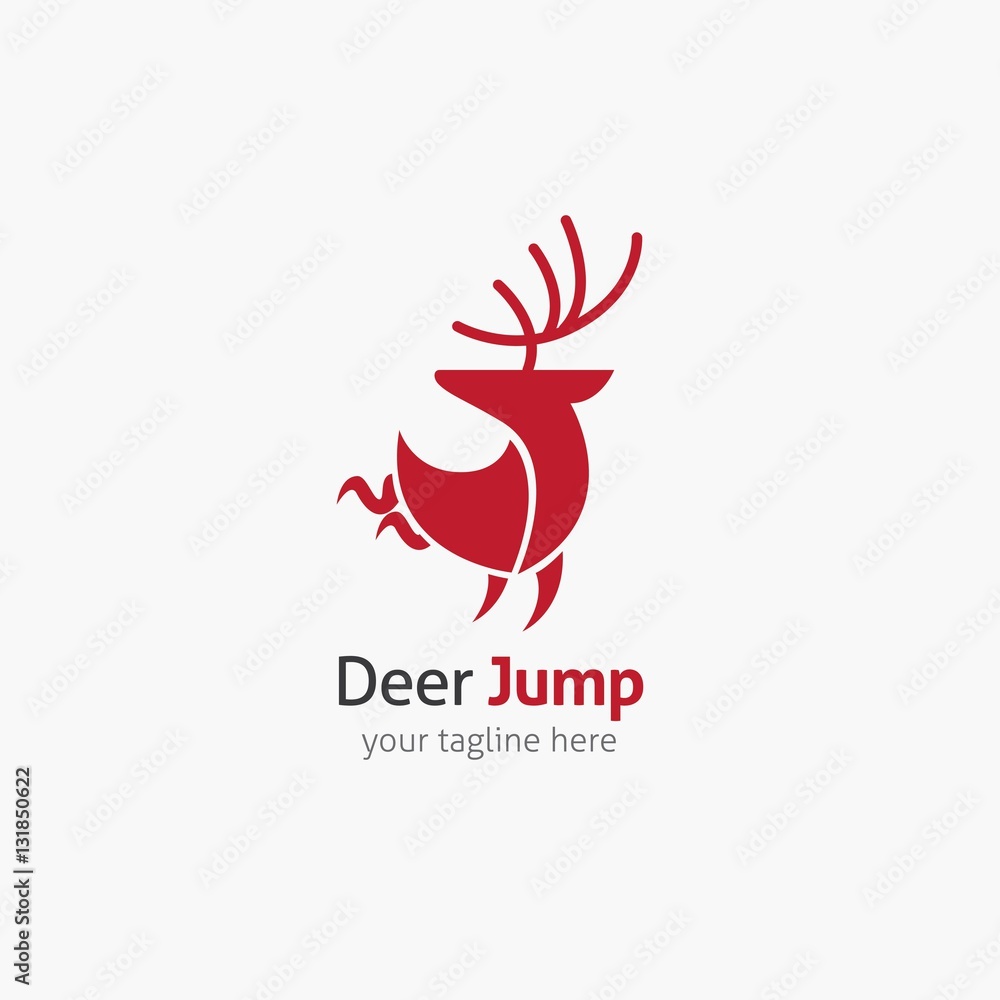 Fototapeta premium Deer Logo Design Template. Vector Illustration