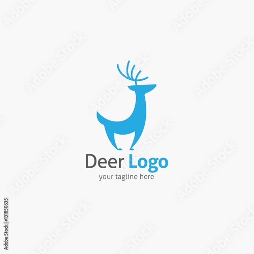Deer Logo Design Template. Vector Illustration