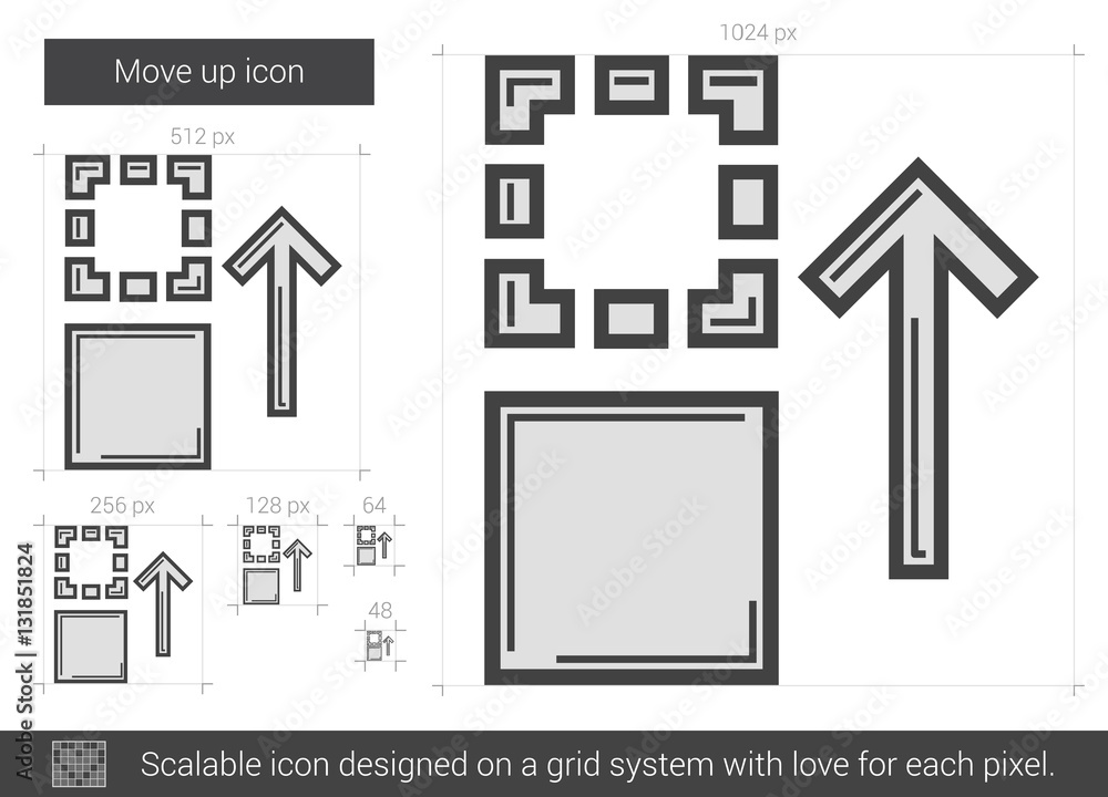 Move up line icon. Move up line icon.