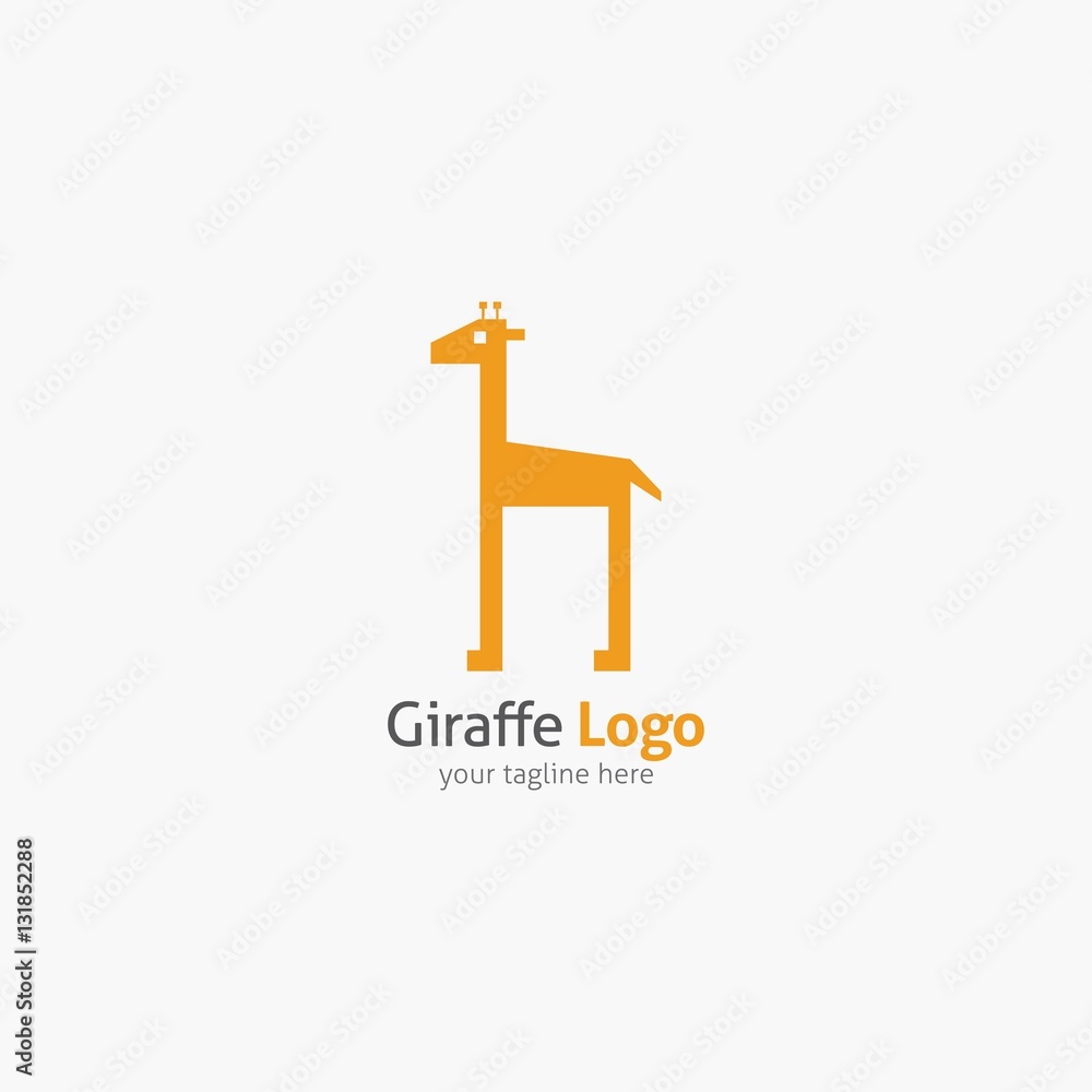 Giraffe Design Template. Wild animal vector illustration Giraffe Design Template. Wild animal vector illustration