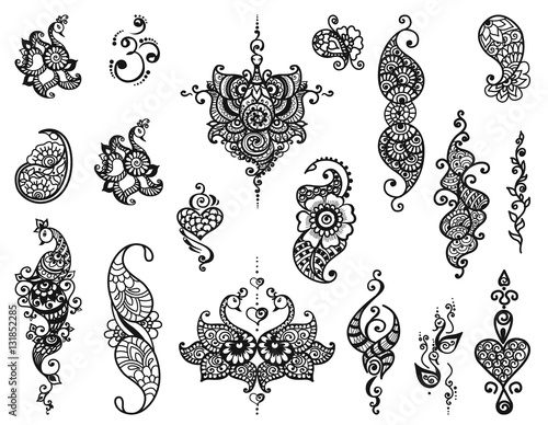 tattoo henna mandala set