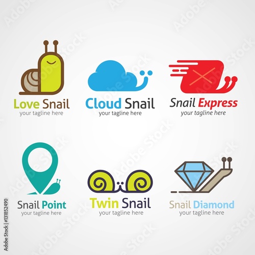 Snail Logo Design Template. Vector Illustration