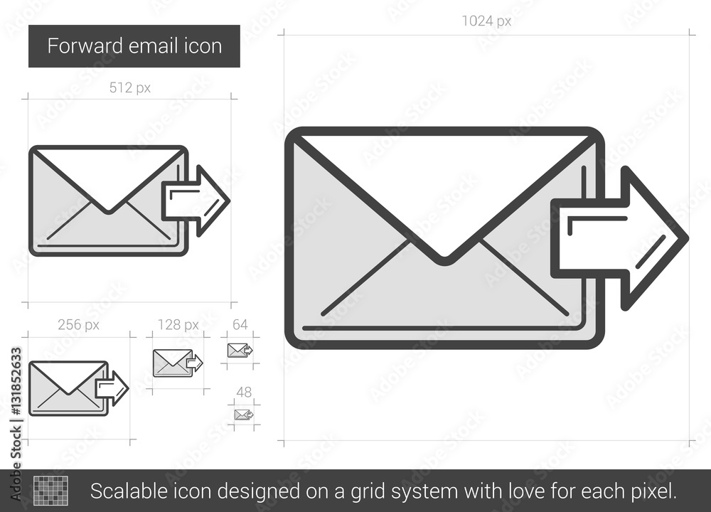 Forward email line icon. Forward email line icon.