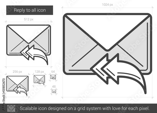 Reply to all line icon.