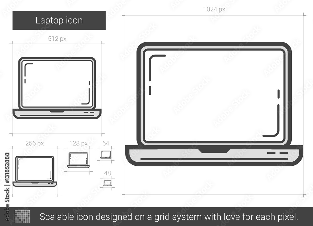 Laptop line icon.