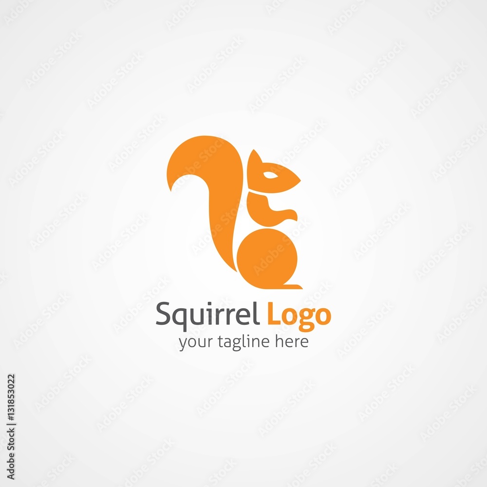 Squirrel logo design template. Vector Illustration Stock Vector | Adobe ...