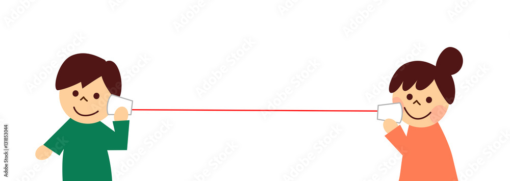 糸電話 カップル Stock Illustration Adobe Stock
