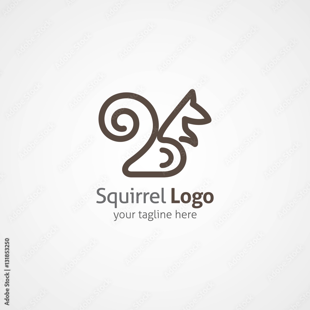 Squirrel logo design template. Vector Illustration Squirrel logo design template. Vector Illustration