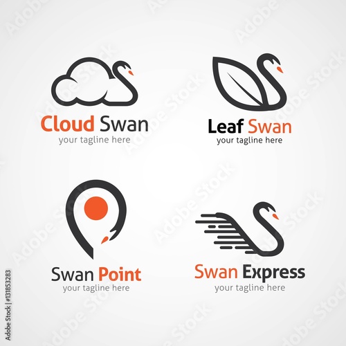 Swan Logo Design Template. Vector Illustration