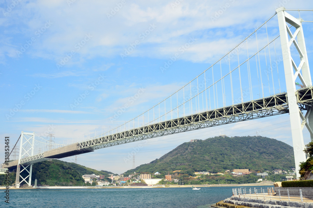 Naklejka premium 関門橋 和布刈公園からの眺め 福岡県北九州市