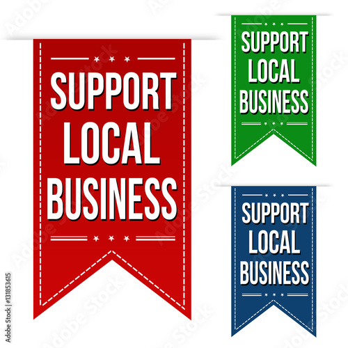 Support local business banner design set