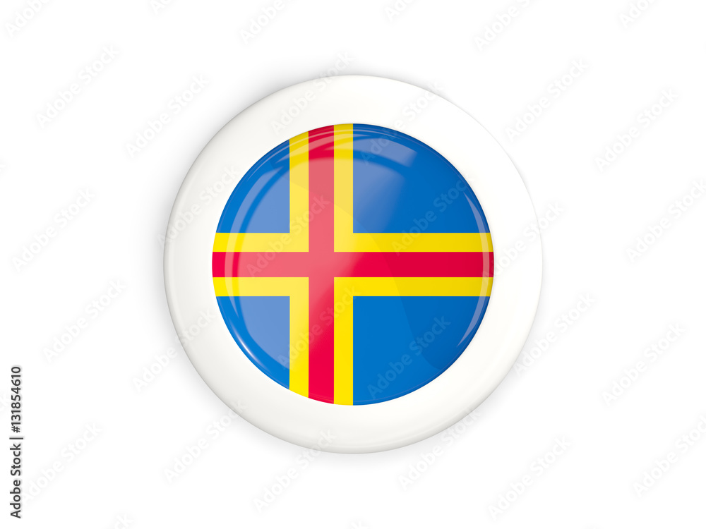 Flag of aland islands, glossy round button Flag of aland islands, glossy round button