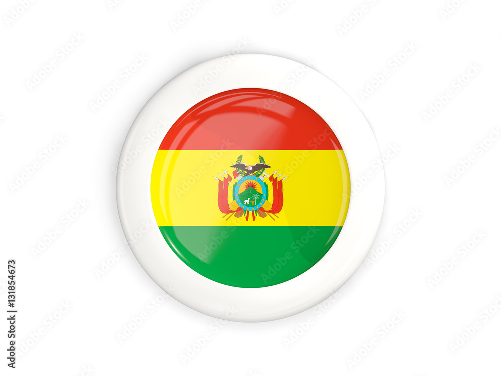 Flag of bolivia, glossy round button Flag of bolivia, glossy round button