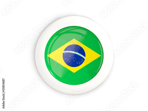 Free Download Flag of brazil, glossy round button - GFXLoad