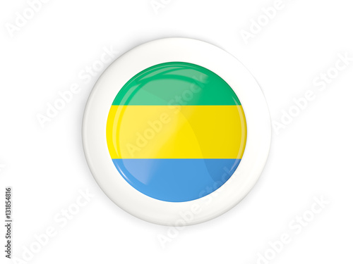 Flag of gabon  glossy round button