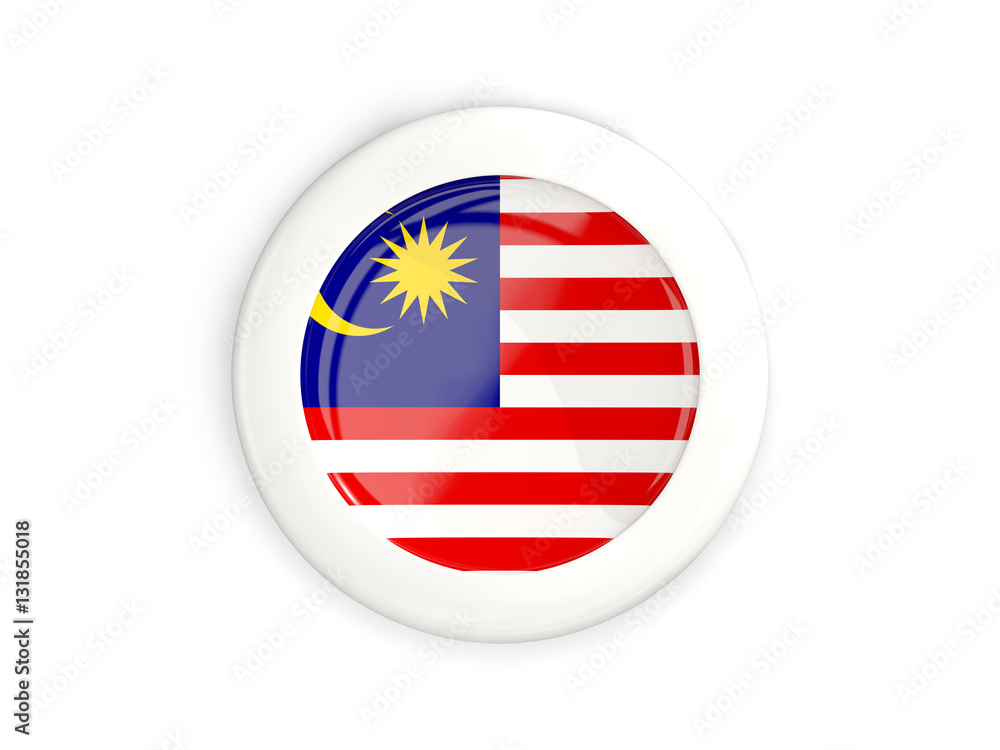 Flag of malaysia, glossy round button Flag of malaysia, glossy round button