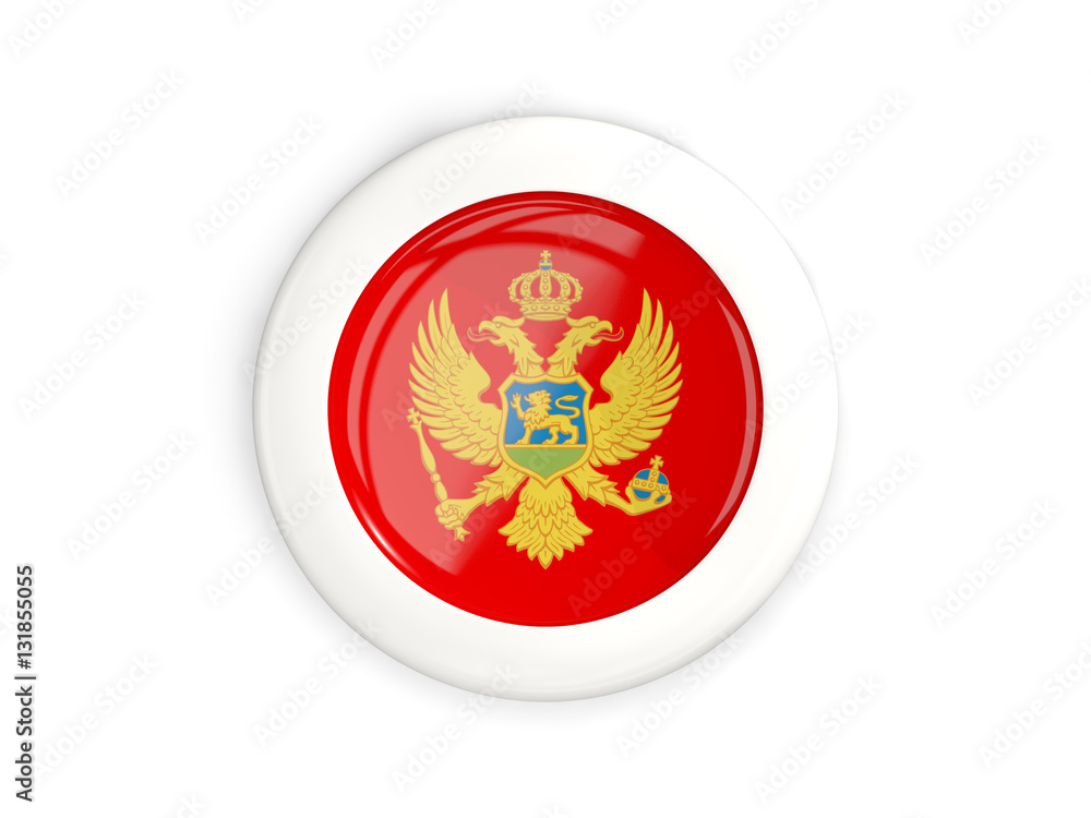 Flag of montenegro, glossy round button Flag of montenegro, glossy round button