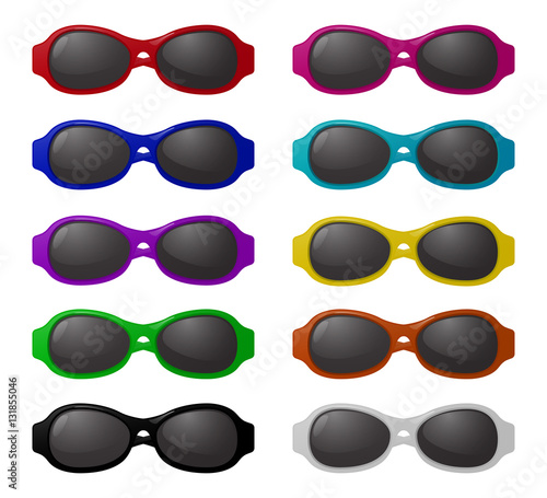Colorful sunglasses collection