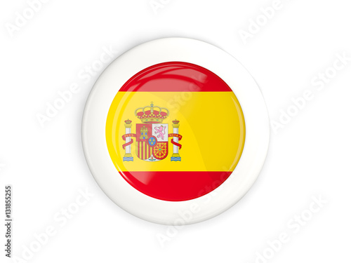 Free Download Flag of spain, glossy round button - GFXLoad