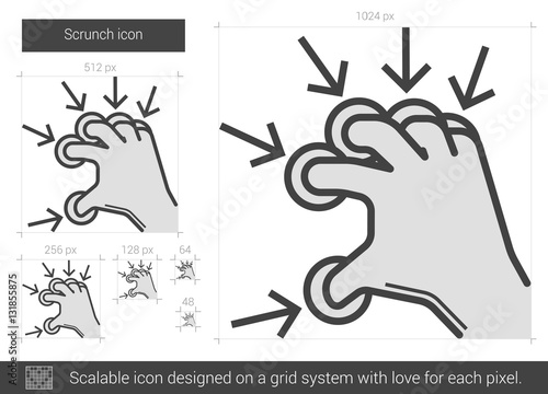 Scrunch line icon.