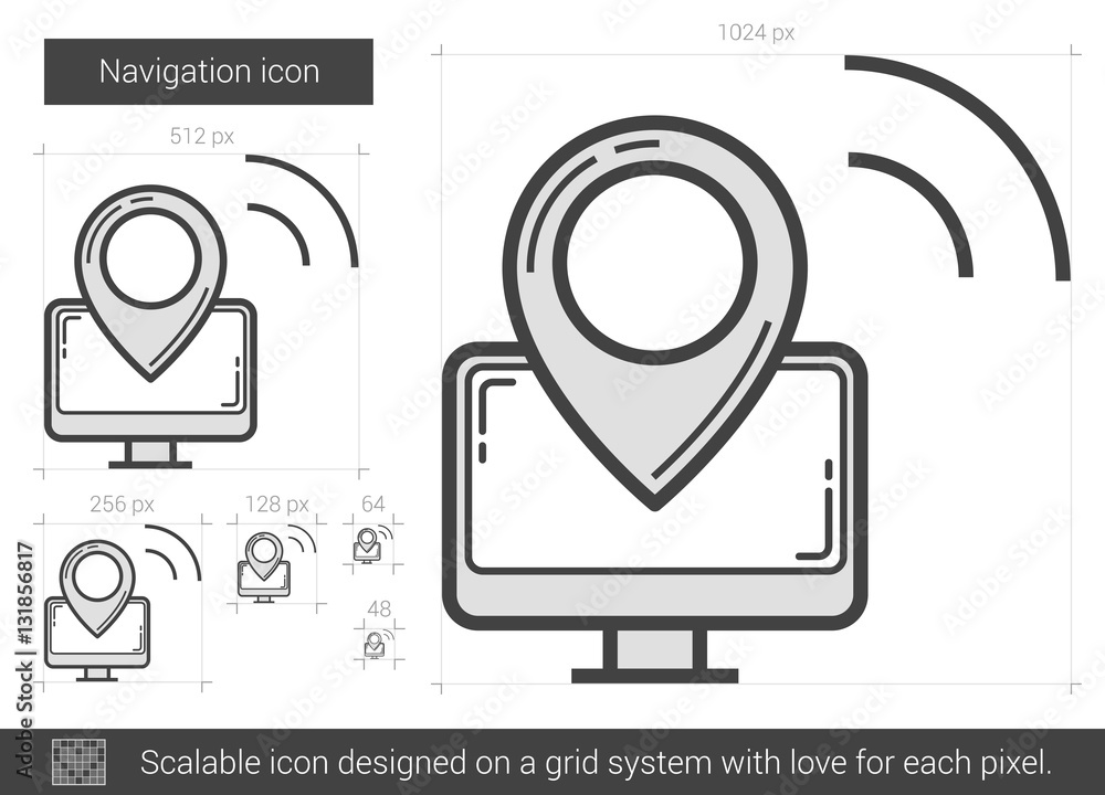 Fototapeta premium Navigation line icon.