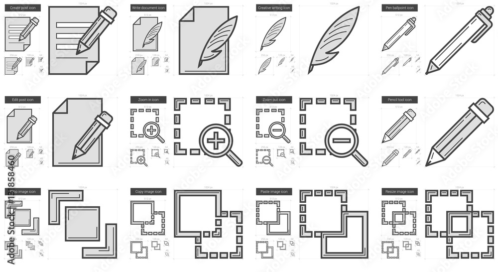 Content Edition line icon set. Content Edition line icon set.