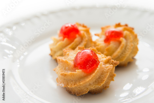 Tableau sur toile Pasta Reale, sicilian pastries with almond paste and cherry