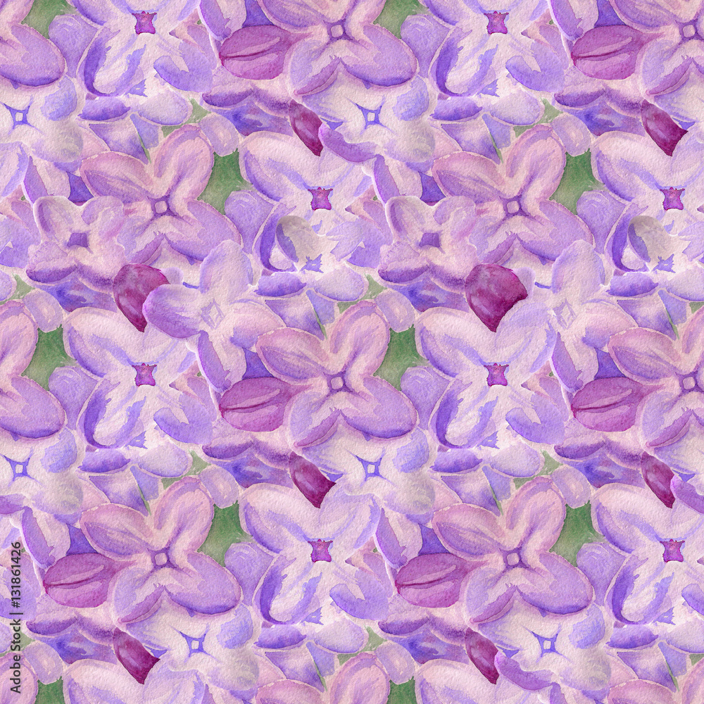 Seamless background with lilac flowers