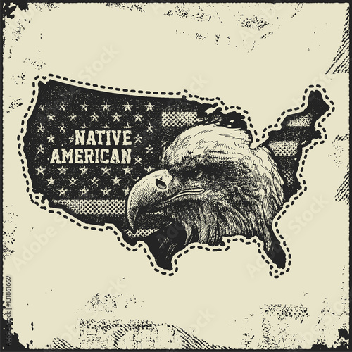 USA map grunge style