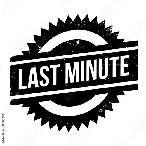 Last minute stamp. Grunge design with dust scratches. Effects can be easily removed for a clean, crisp look. Color is easily changed.